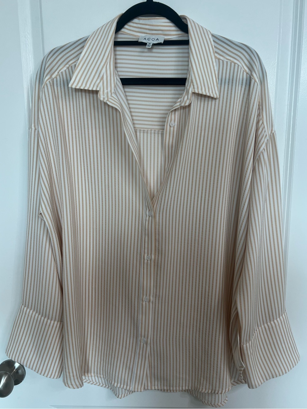 NEW ACOA Oversized Striped Button Down Shirt Size Medium